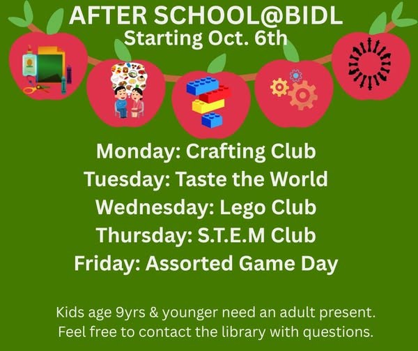 Afterschool programming added to the Library Monday-Friday