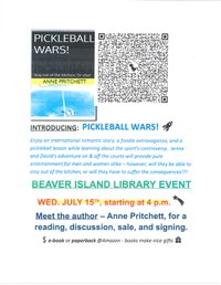 Anne Pritchett presents new book, Pickleball wars