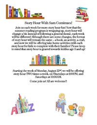 Story Hour Continues with Sam