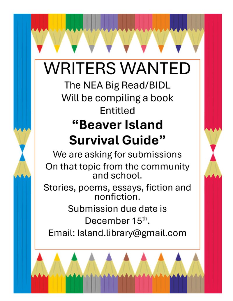 SUBMIT your writings for the Beaver Island Survival Guide